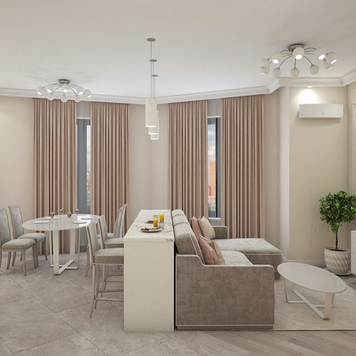 Дизайн-проект квартиры ЖК Царская площадь 100м2 (Классический стиль)