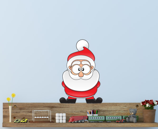 Christmas Santa Vinyl Wall Decal ChristmasSantaUScolor024, 10 in