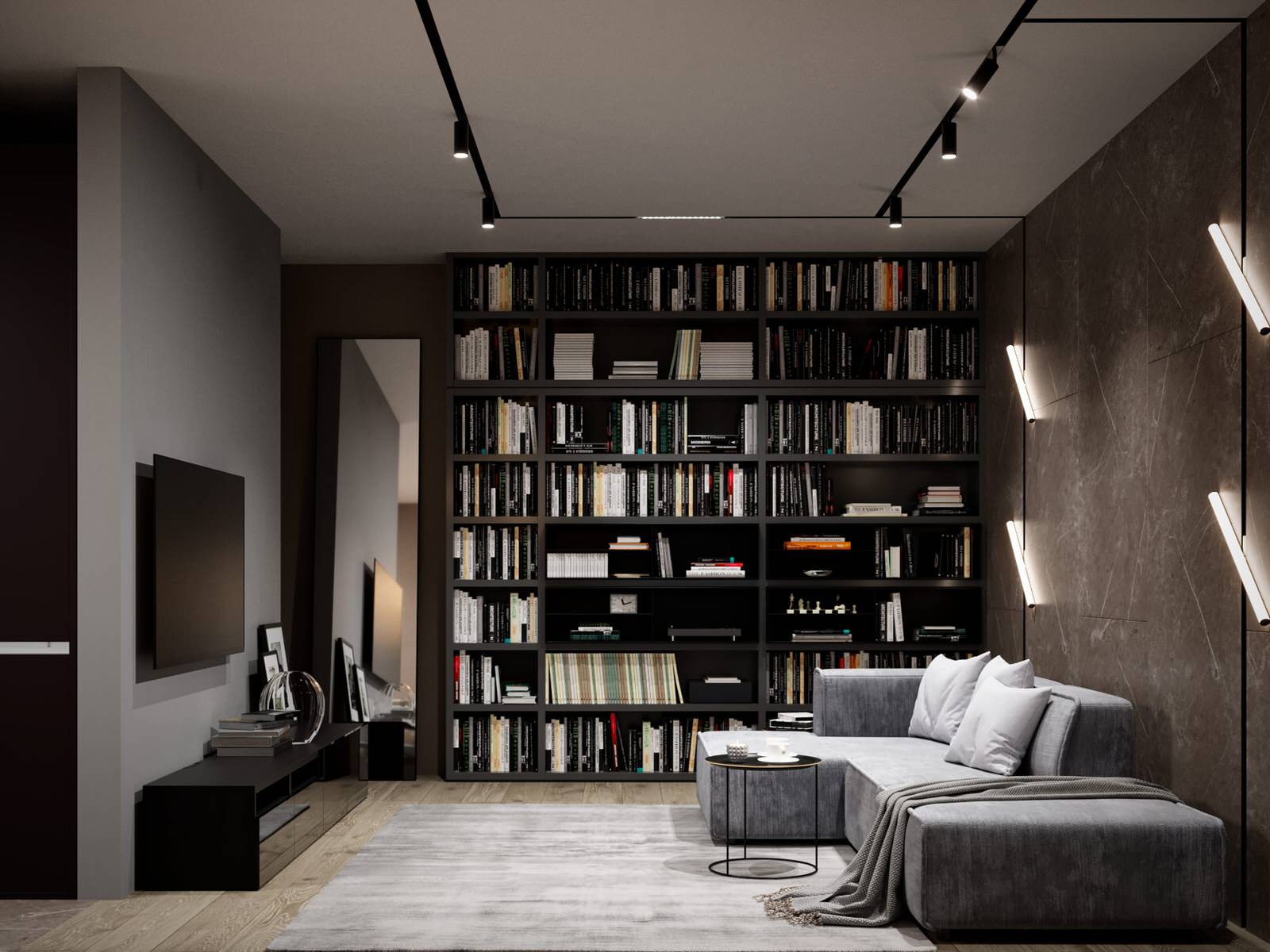 Living room project in the Wings residential complex