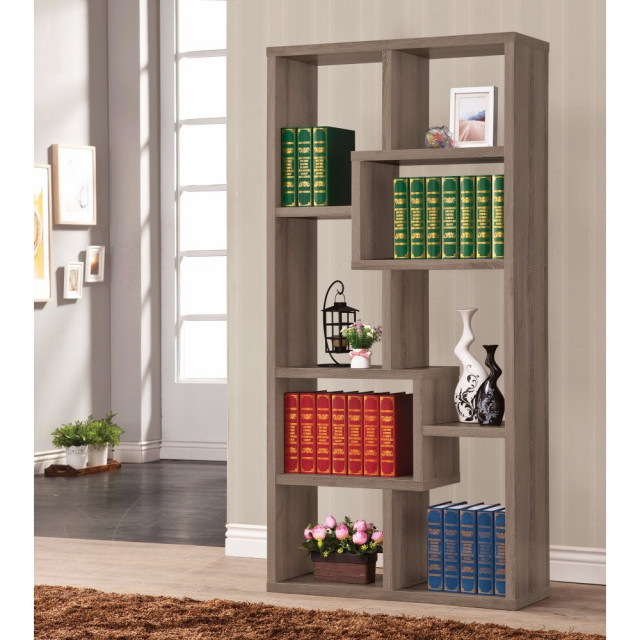 Multiple Cubed Rectangular Bookcase, Gray