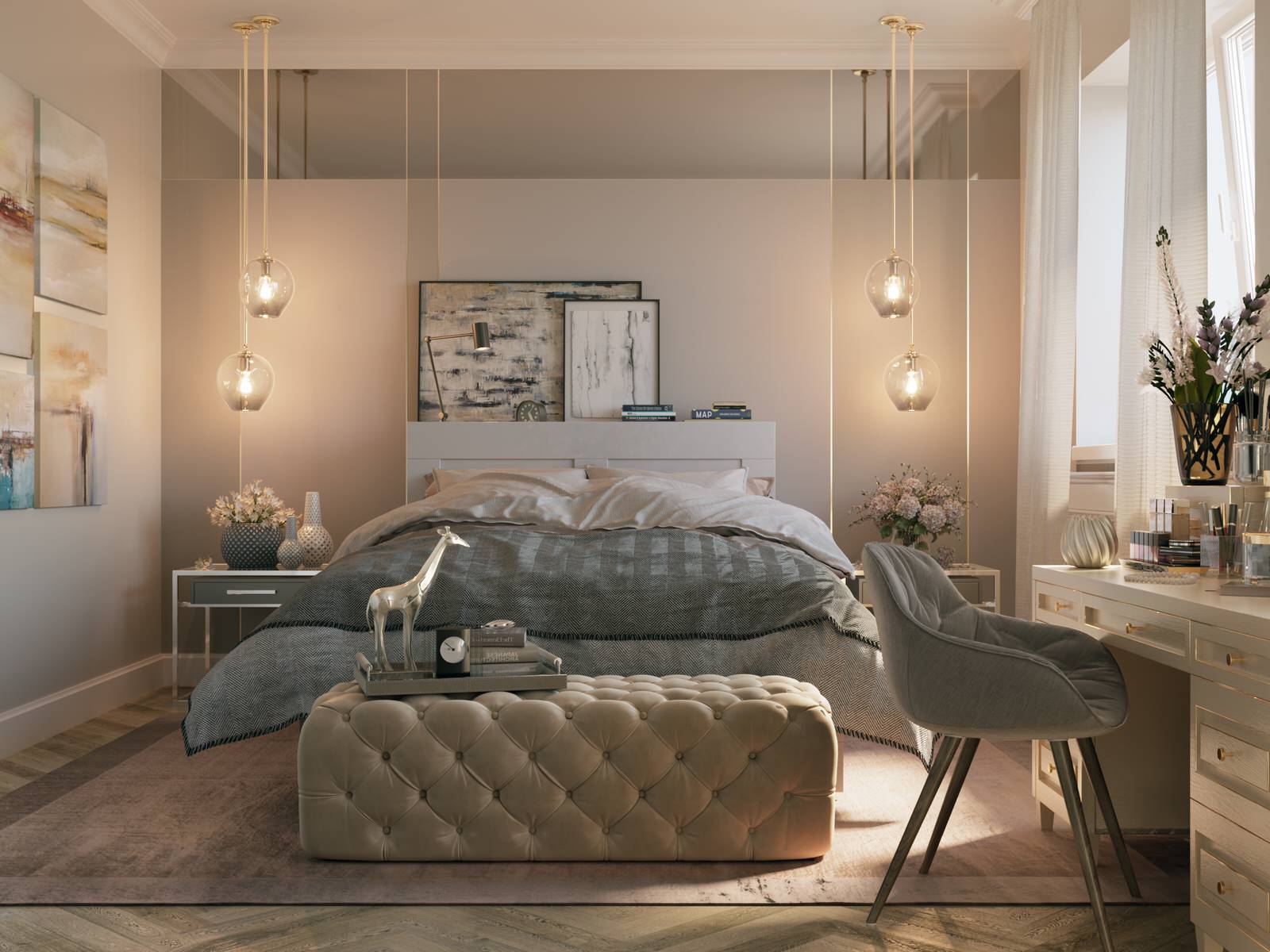 Мягкий эклектичный интерьер квартиры 205 кв.м.