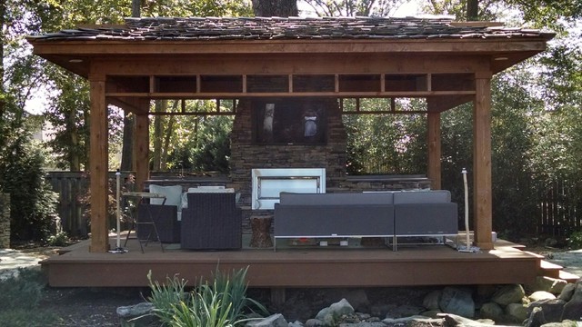 Tea House Outdoor Kitchen Carters Nursery Pond Patio Jackson Tea House Outdoor Kitchen Carters