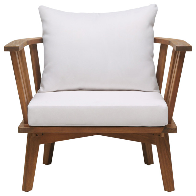 Dean Outdoor Wooden Club Chair With, Lucia Outdoor Wooden Club Chairs With Cushions