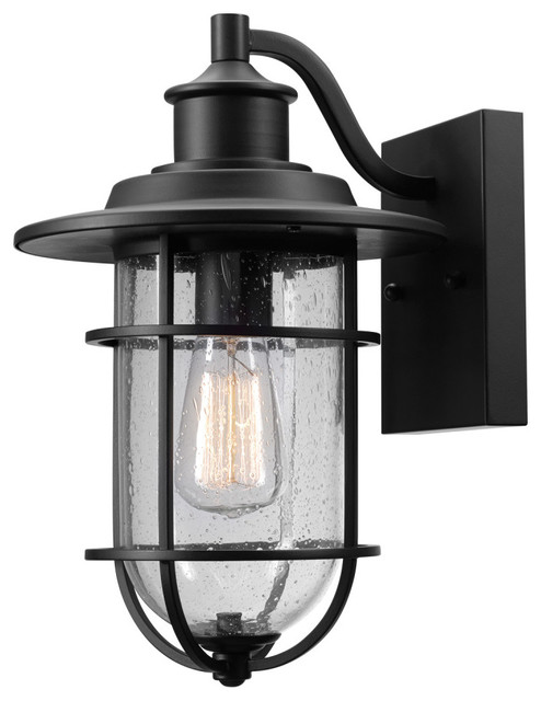 Turner 1 Light Outdoor Indoor Seeded Glass Shade Wall Sconce
