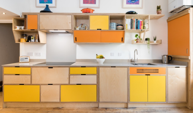 Helen and John's Kitchen midcentury-kitchen