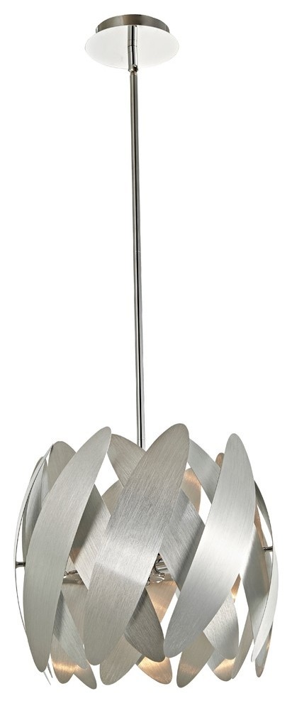 5th Avenue 4-Light Brushed Nickel and Chrome Pendant