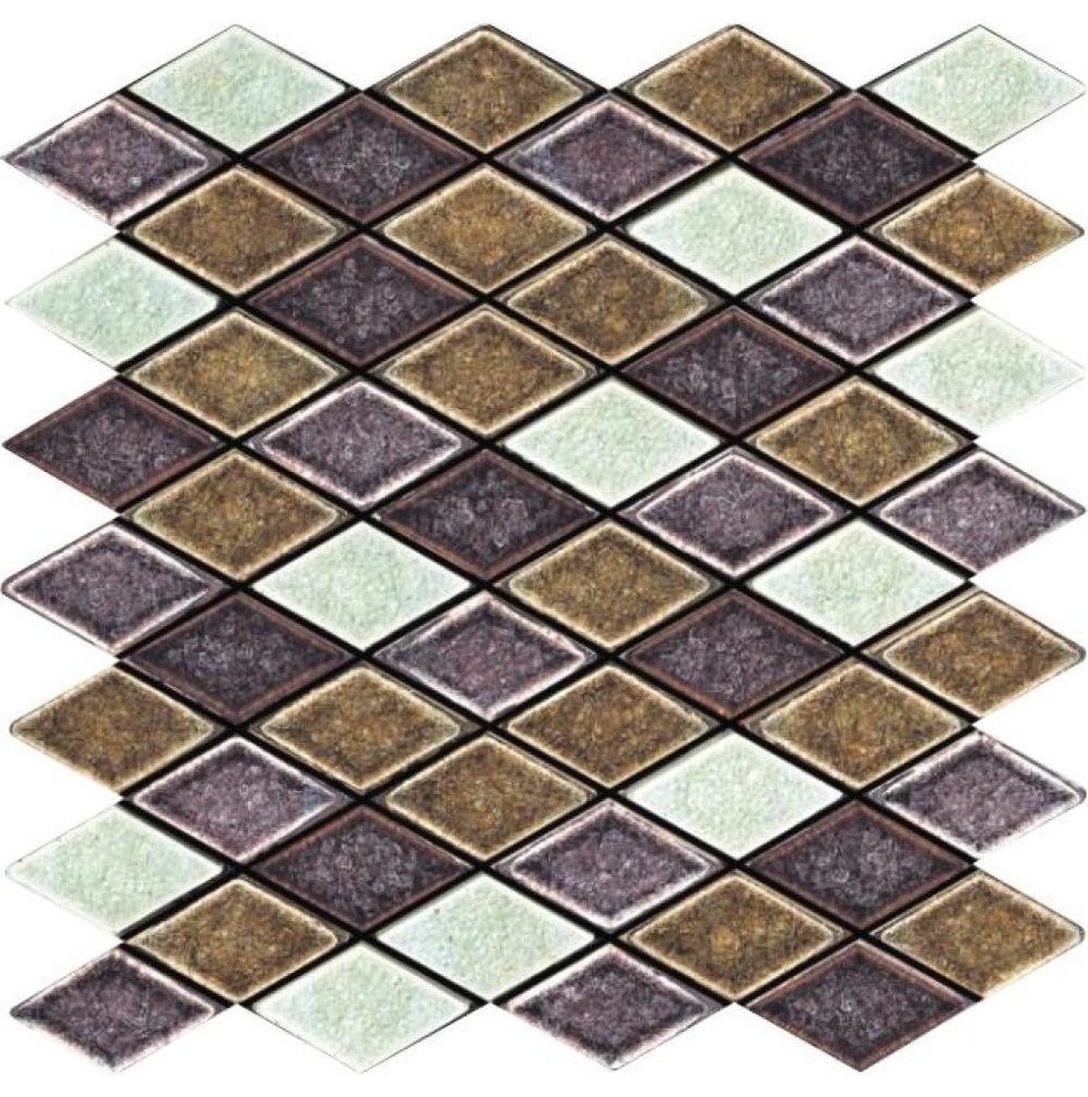 10.5"x10.8" Diamond Mosaic Contemporary Mosaic Tile by Fancy