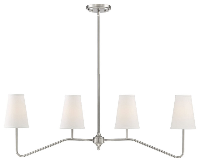 Trade Winds Madison 4 Light 13, Alexa Collection 5 Light Brushed Nickel Chandelier With White Fabric Shades