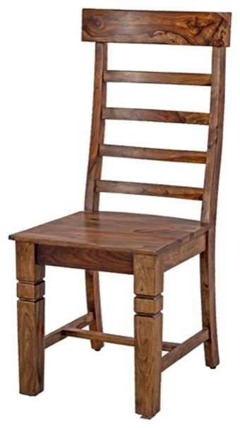 Porter Designs Taos Solid Sheesham Wood Ladderback Dining Chair - Brown