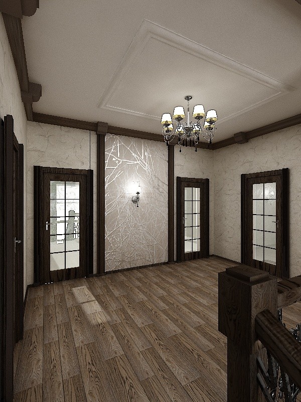 Дизайн-проект холла в стиле "Шале".