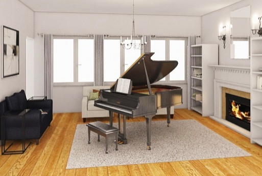 Decor & Design home pryect. office, entryway, wine closet, and piano room