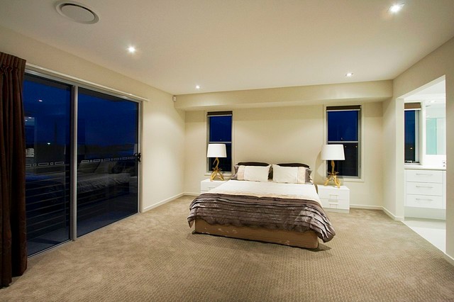 Modern Bedroom With Aluminum Sliding Doors Modern