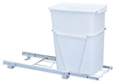 Rev-A-Shelf RV-12PB Single 35 Qt. Pullout Waste Container, White