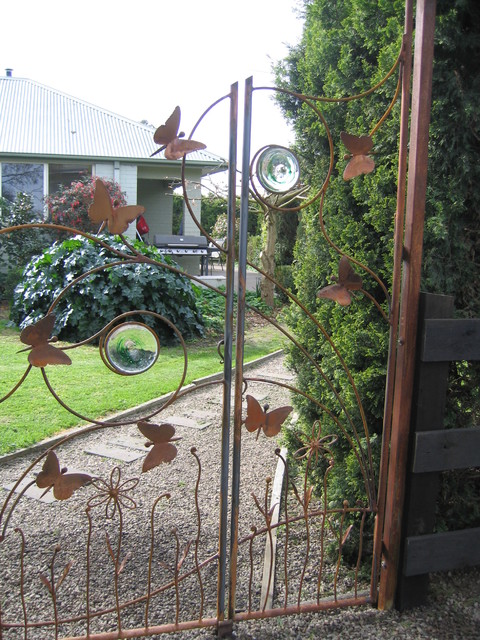 Butterfly Garden Gates Rustic Garden Melbourne By Peninsula Wrought Iron Kirkton Forge Pty Ltd Houzz