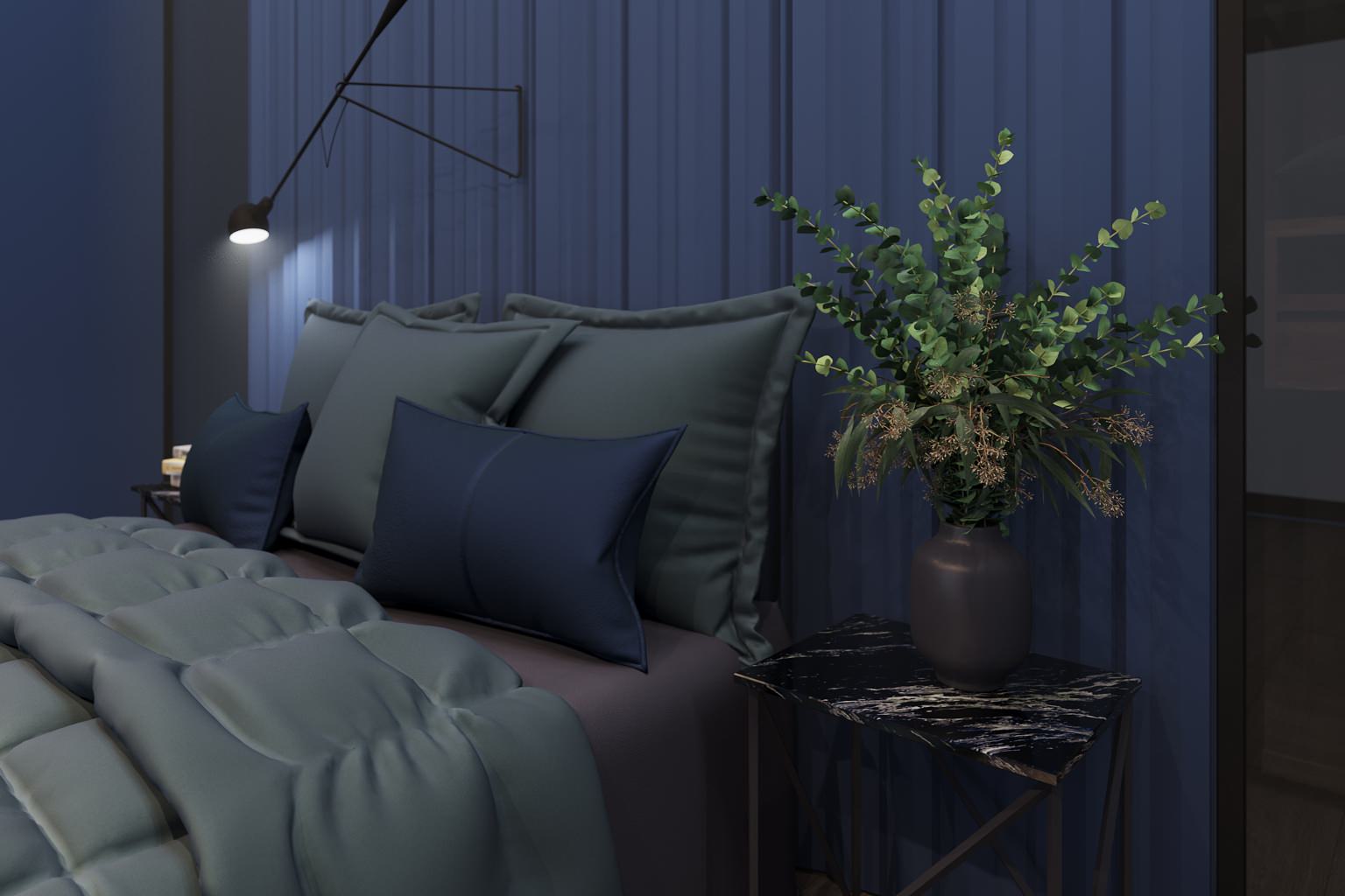 Спальня в квартире у моря