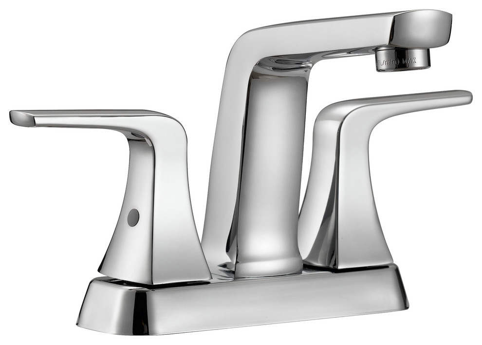 Excel 4" Centerset Dual Handle Stainless Steel Bathroom Faucet