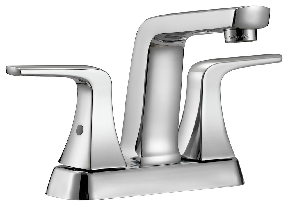 Safavieh Excel 4" Centerset Dual Handle Stainless Steel Bathroom Faucet