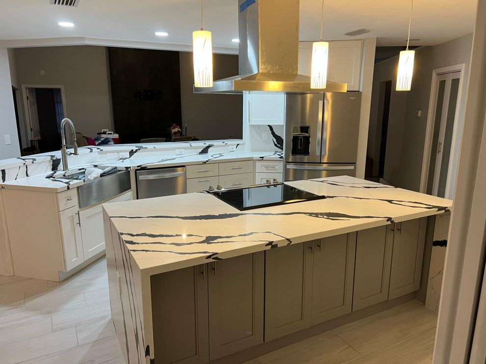 White and Grey modern kitchen