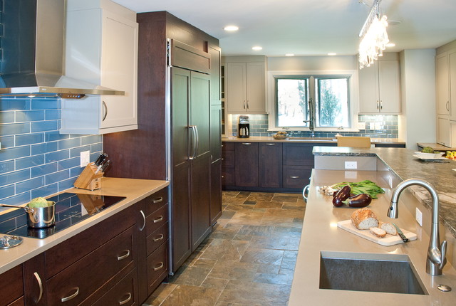 Large transitional multi-room project transitional-kitchen