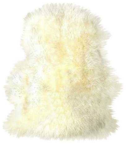 Sheepskin Faux Fur Rug, White, 5'x7'