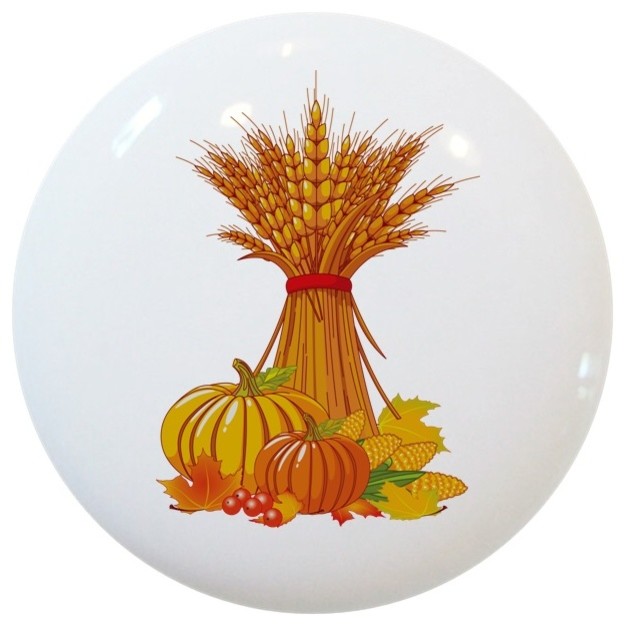 Fall Harvest Ceramic Cabinet Drawer Knob