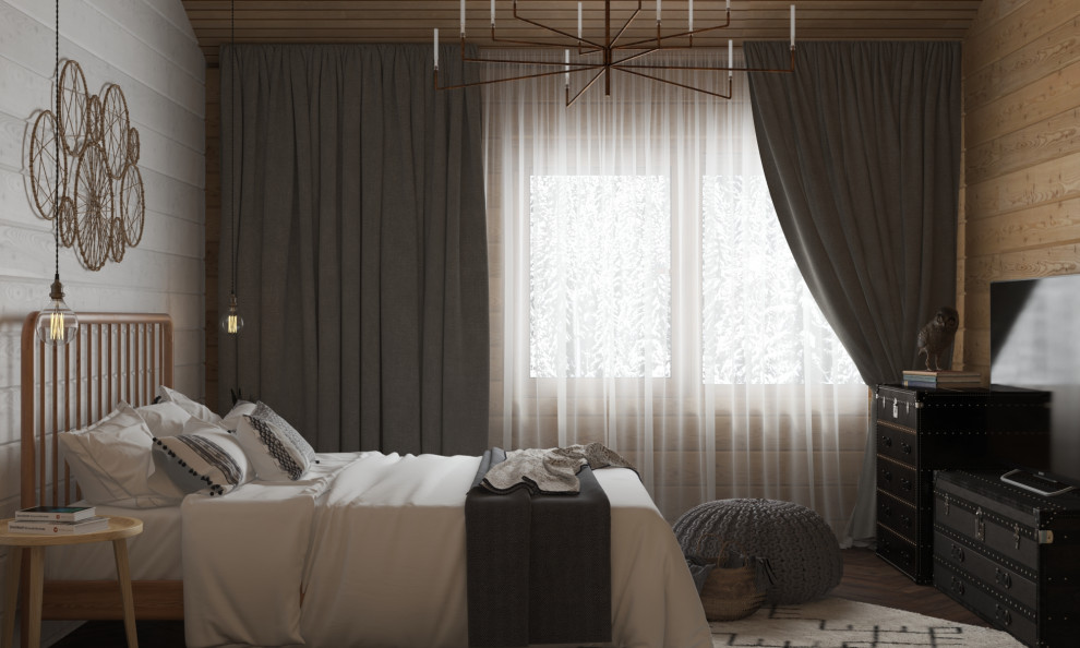 дизайн-проект интерьера деревянного загородного дома