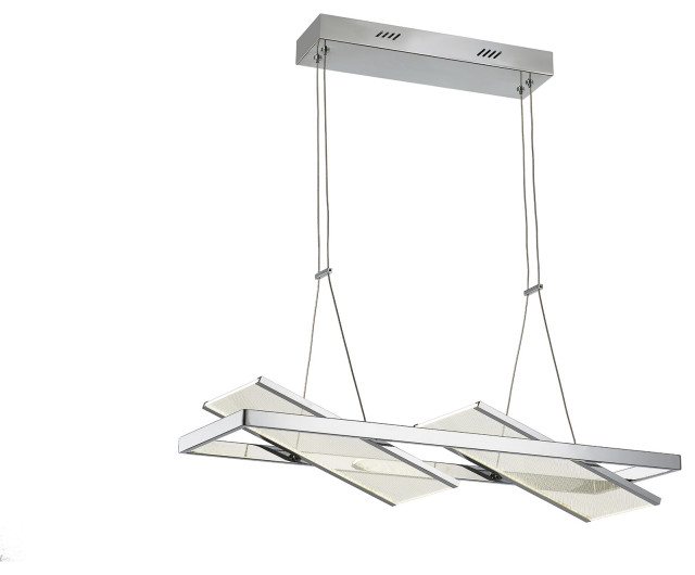 Palo Alto LED Chrome Island Light (AC7612CH) Modern Kitchen Island Lighting by