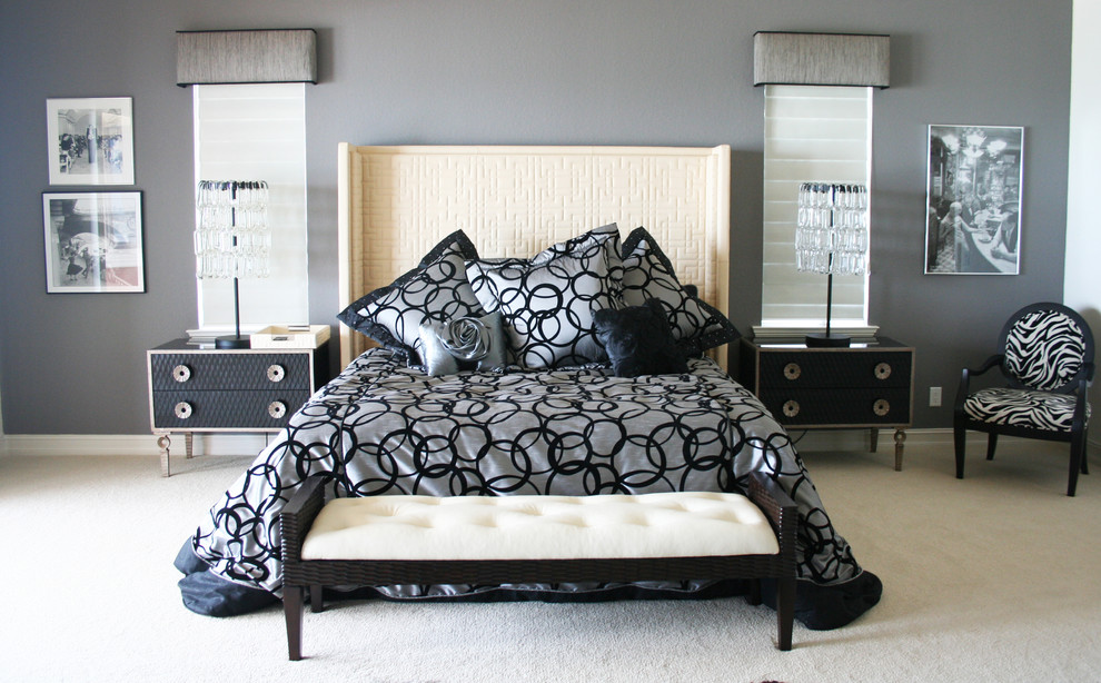 Design ideas for a contemporary bedroom in Tampa.