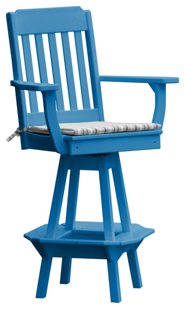 Poly Lumber Traditional Swivel Bar Chair with Arms Contemporary