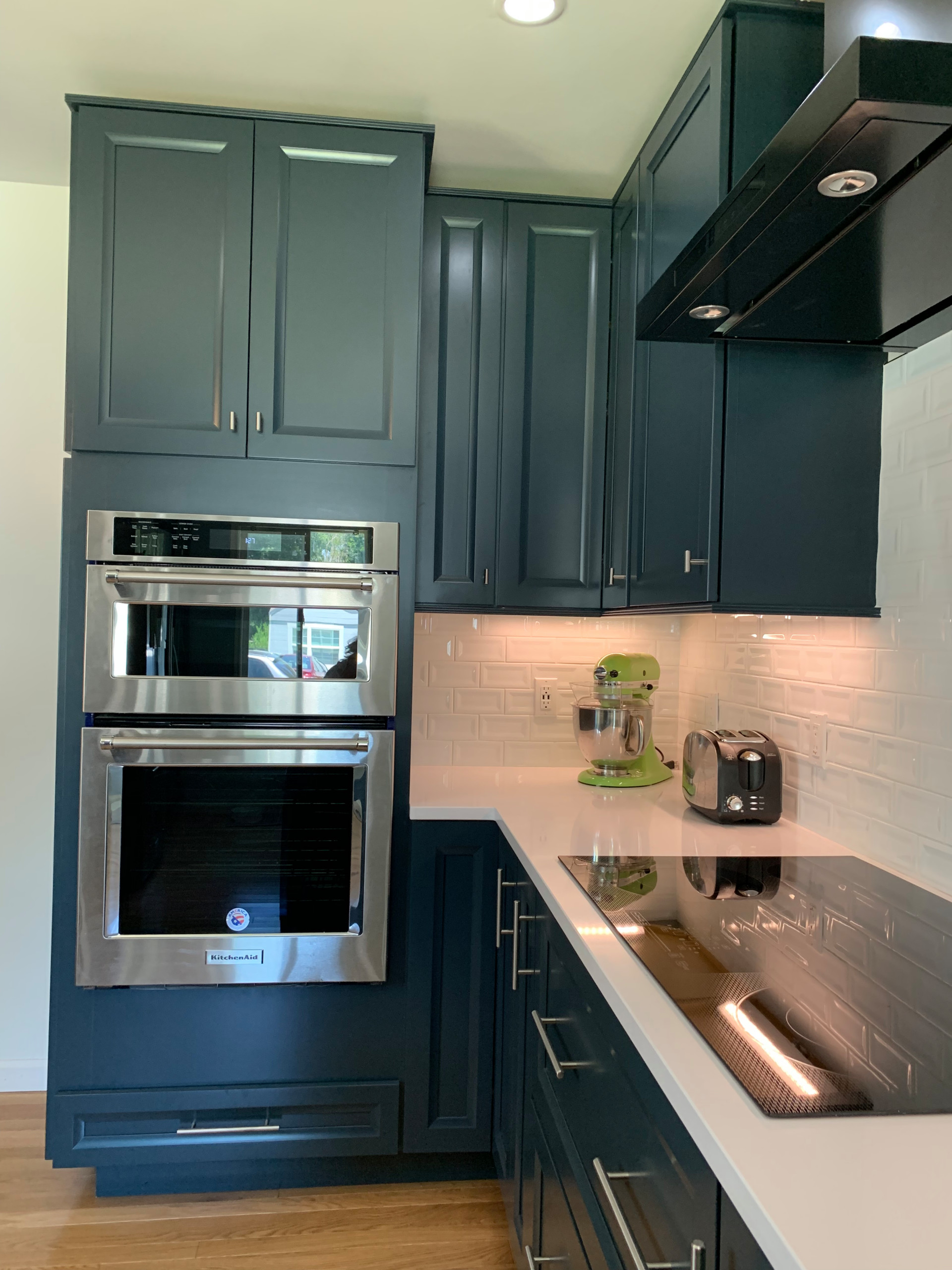 Bright Polished Textures w/Satin Finish on Painted Cabinets  - Stunning!