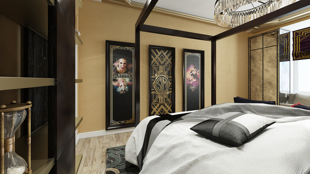 Great Gatsby Inspired Bedroom Contemporary Bedroom