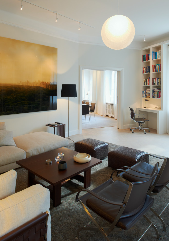 Photo of a transitional family room in Stockholm.