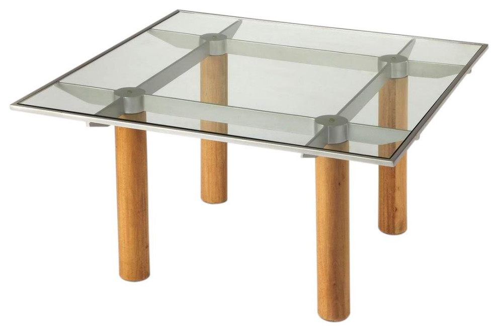 Cocktail Table Modern Contemporary Square Natural Satin Aluminum