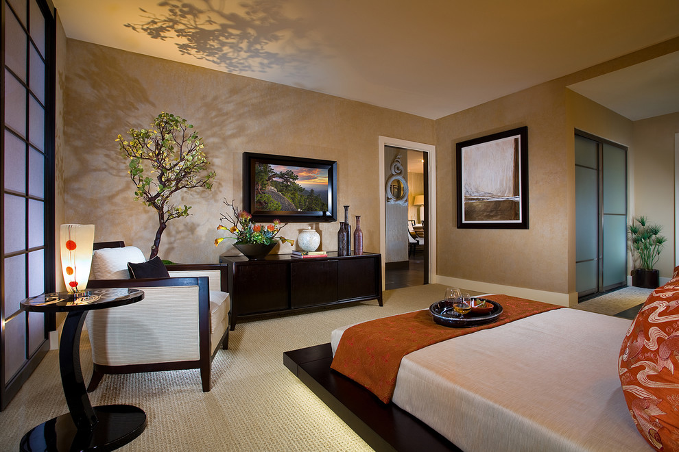 Design ideas for an asian bedroom in Orange County.