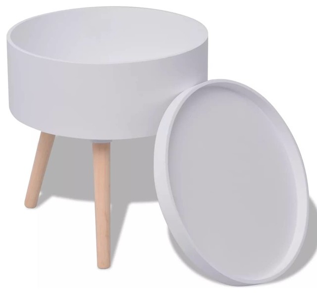 Vidaxl Side Table W Serving Tray Round White End Sofa Coffee Tables Storage - Coffee Tables Round White Vidaxl Side Table W Serving Tray Round White End Sofa Coffee Tables Storage - Coffee Tables Round White