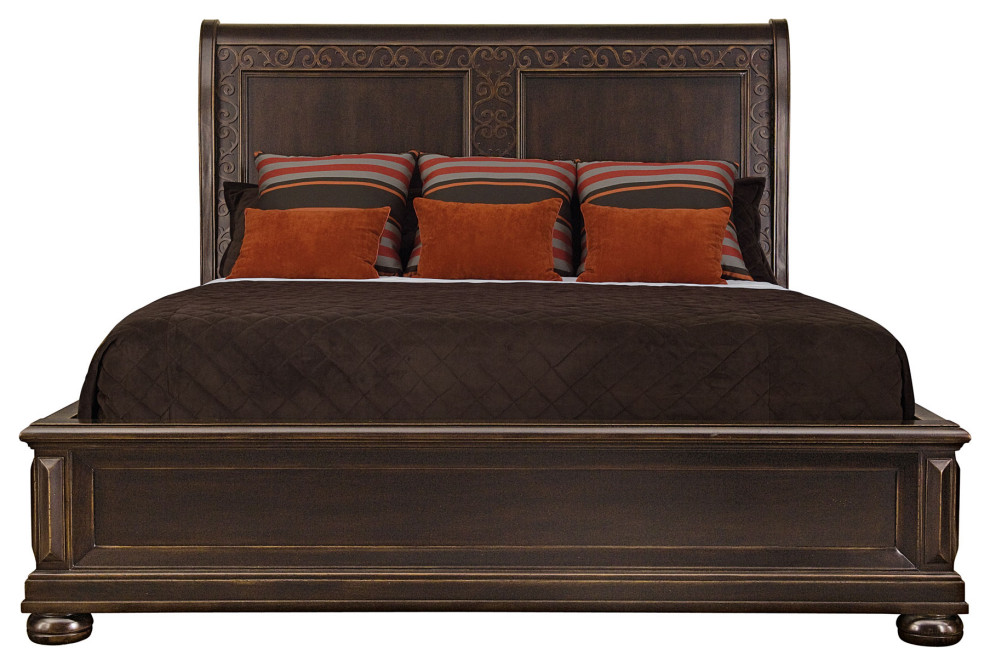 Bernhardt Pacific Canyon Sleigh Queen Bed Traditional Platform Beds