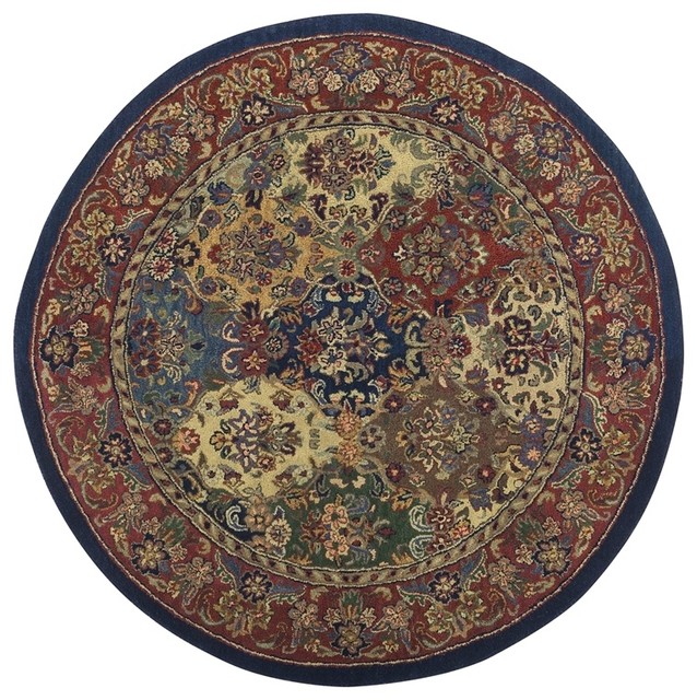 Batroun ba156 Navy, Red, Light Blue, Green Area Rug, 8'x8