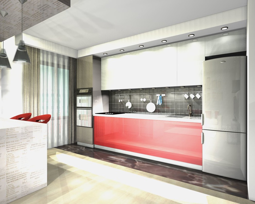 Единое пространство небольшой квартиры в 2-х вариантах