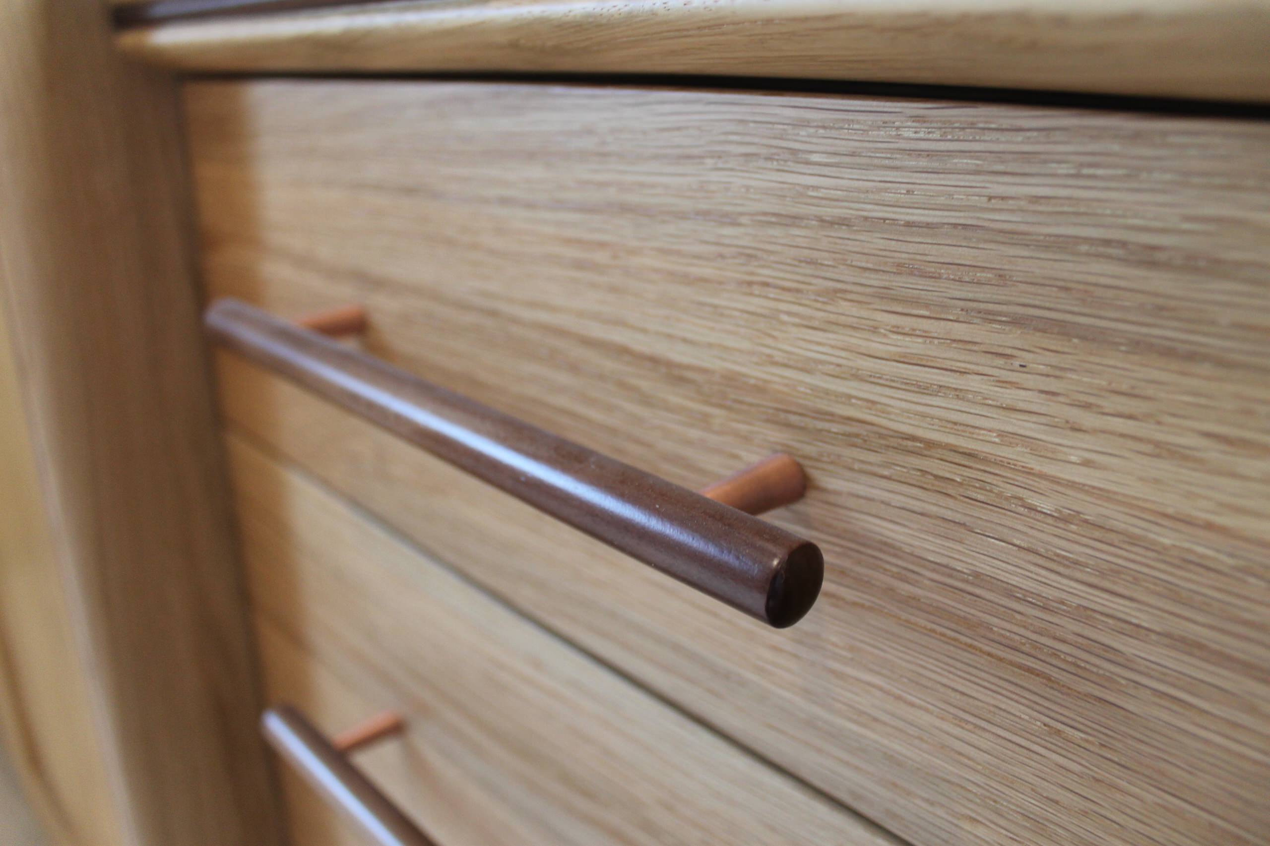 Oak and walnut fitted wardrobes