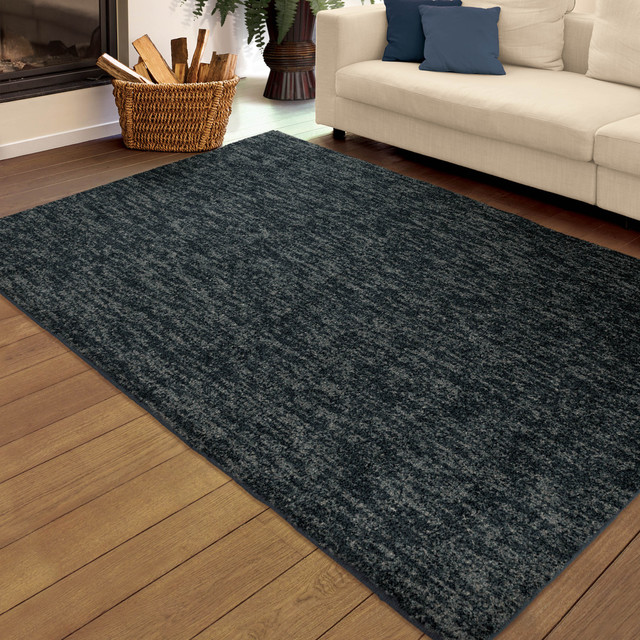 Palmetto Living by Orian Next Generation Solid Rug, Dark Blue, 7'10"x10'10"