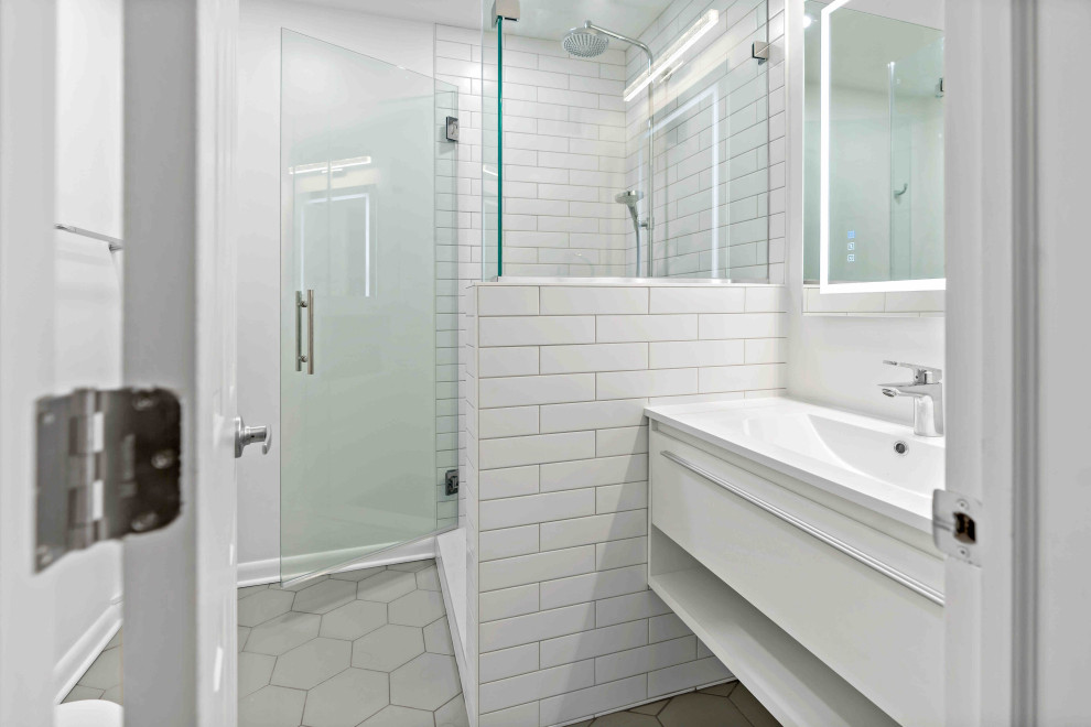 Design ideas for a contemporary bathroom in DC Metro.