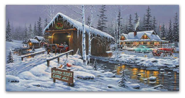 Geno Peoples 'Holiday Gathering' Canvas Art, 32x16
