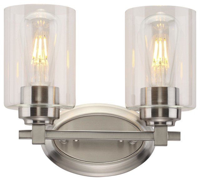 Najah Bathroom Vanity Light With Glass Shade Transitional Najah Bathroom Vanity Light With Glass Shade 2 Lights