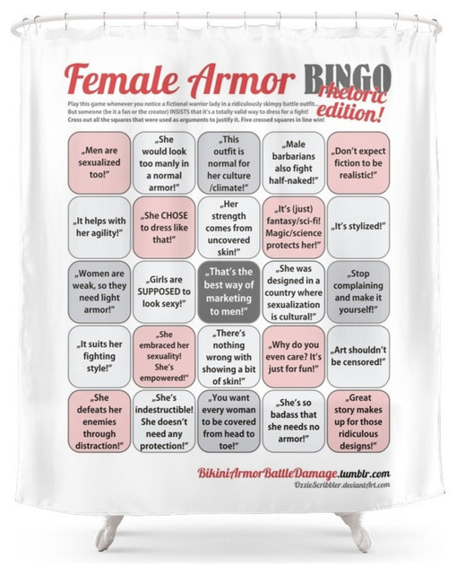 Female Armor Rhetoric Bingo Shower Curtain Contemporary Shower