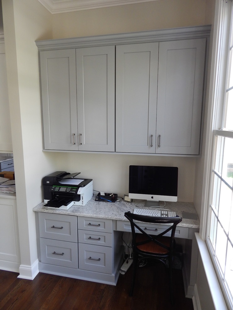 Design ideas for a large traditional home office in Charlotte.