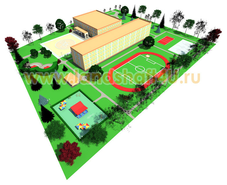 Благоустройство территории московской школы