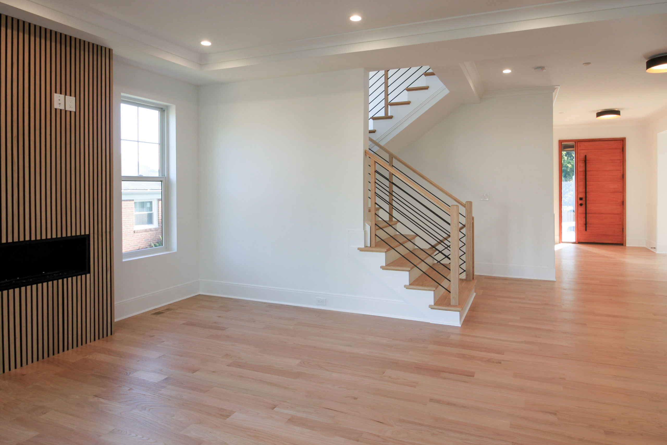 94_Neutral Color Floating Staircase with Metal Balusters, Bethesda MD 20817
