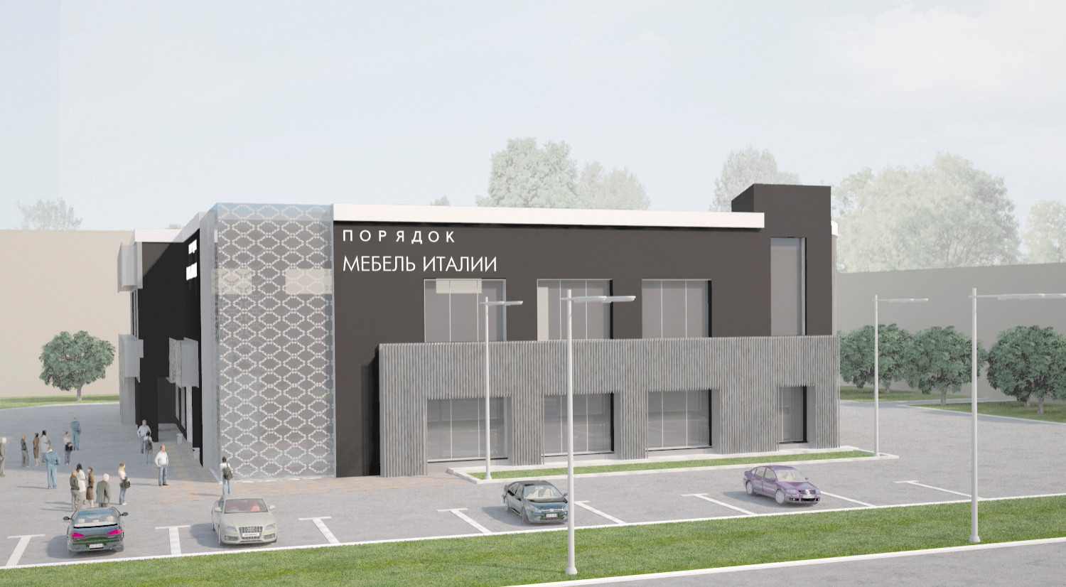 Дизайн фасадов торгового центра