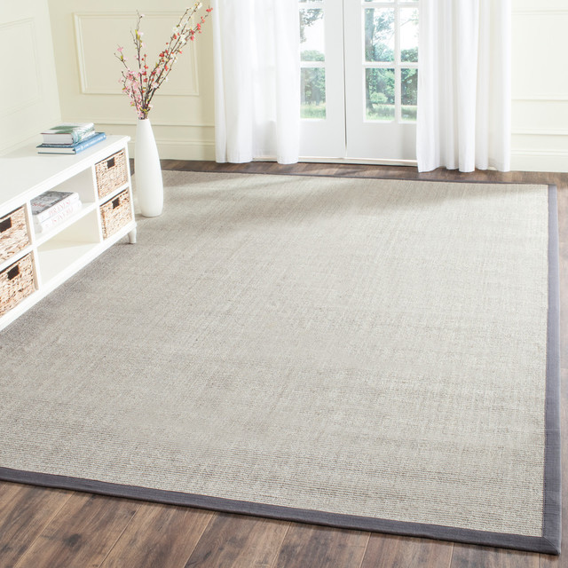 Safavieh Natural Fiber Collection NF441 Rug, Marble/Grey, 2'6" X 4'
