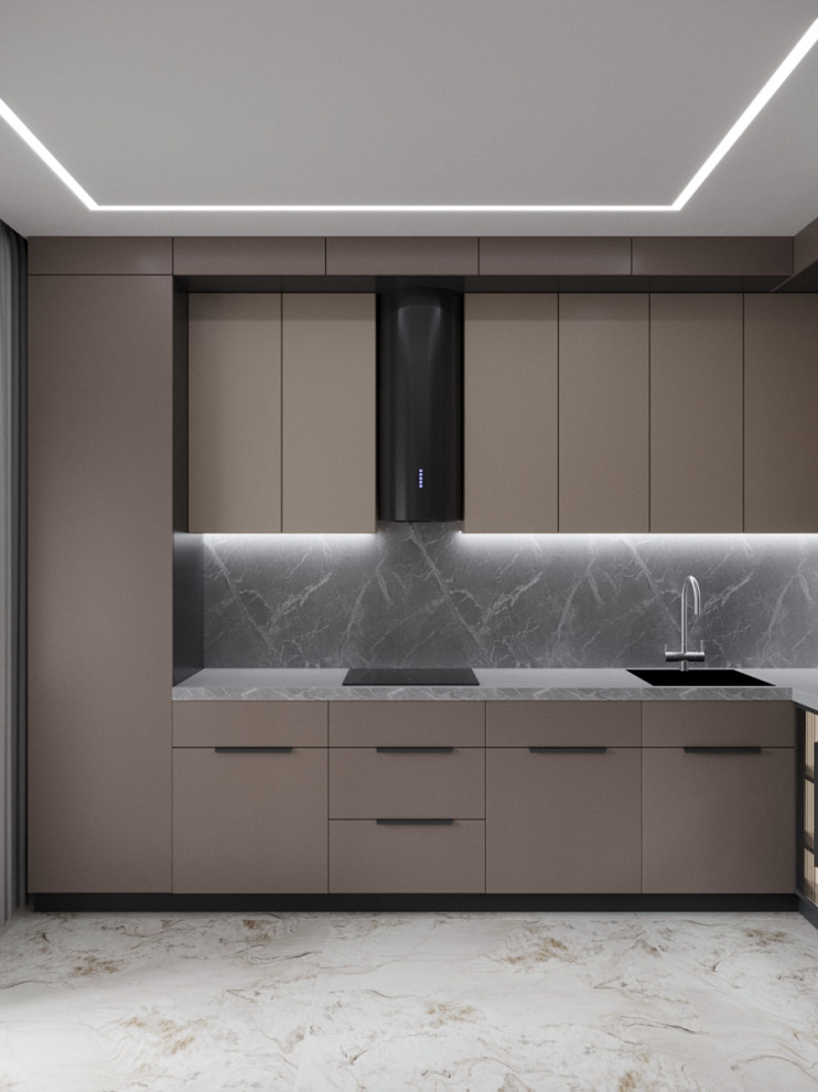 Дизайн-проект кухни-гостиной с курительной комнатой